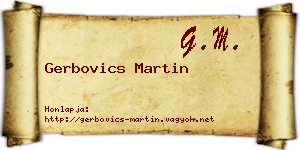 Gerbovics Martin névjegykártya